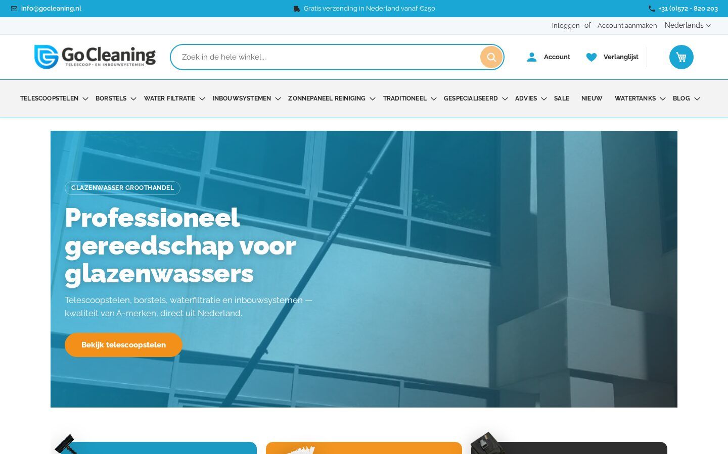 Website van GoCleaning (desktop), gemaakt door Webletica
