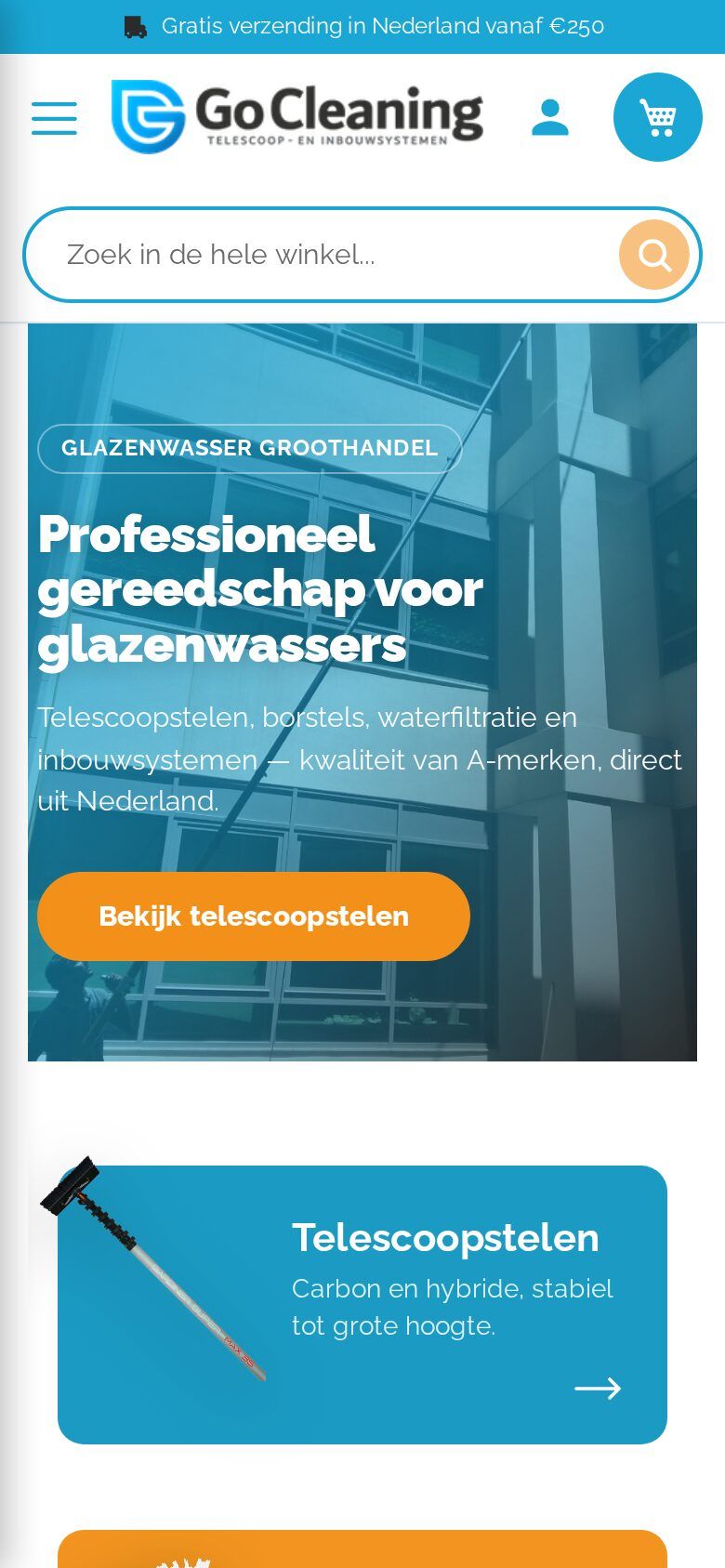 Website van GoCleaning op mobiel, gemaakt door Webletica